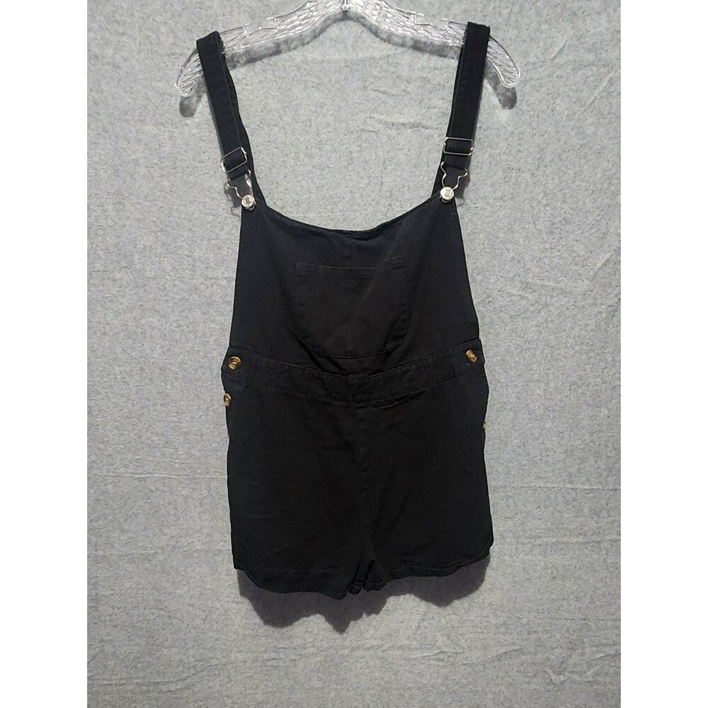Shein Black  Denium Overall Shorts  Coverup  Size M botton on the 2 sides